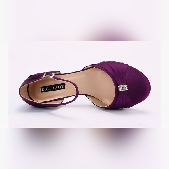 ERIJUNOR Satin Bridal Wedding Shoes #744, 745 - Picture 12 of 13